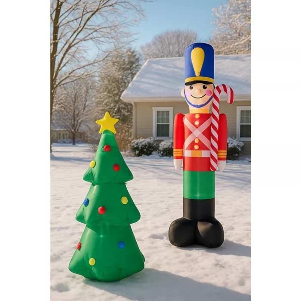 Nutcracker Inflatable Decor 10ft Red St. Nicholas Square New Christmas Soldier - Picture 2 of 5